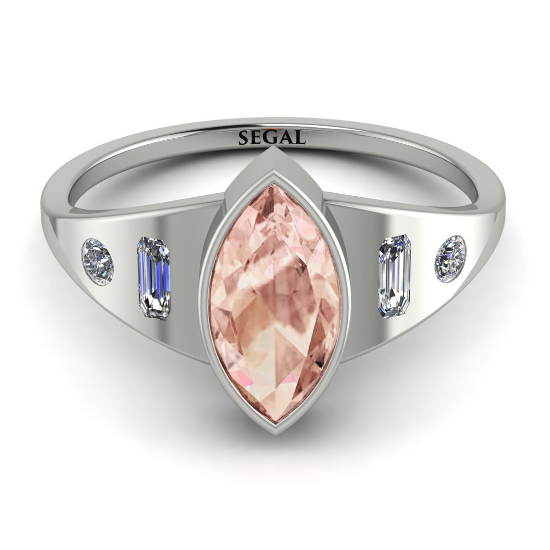 Marquise Bezel Morganite Ring - Juliana No. 903