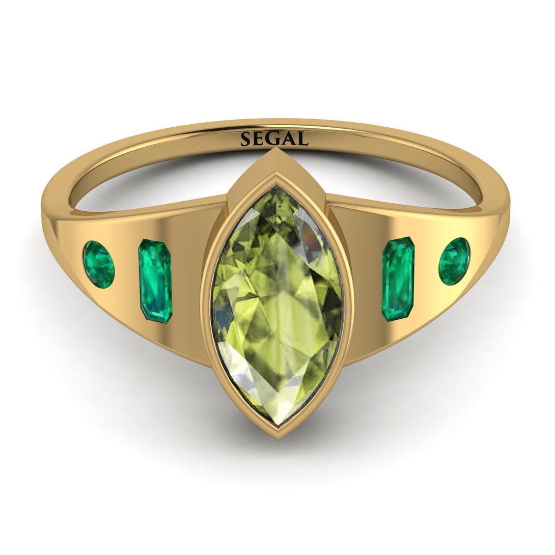 Marquise Bezel Peridot Ring - Juliana No. 704