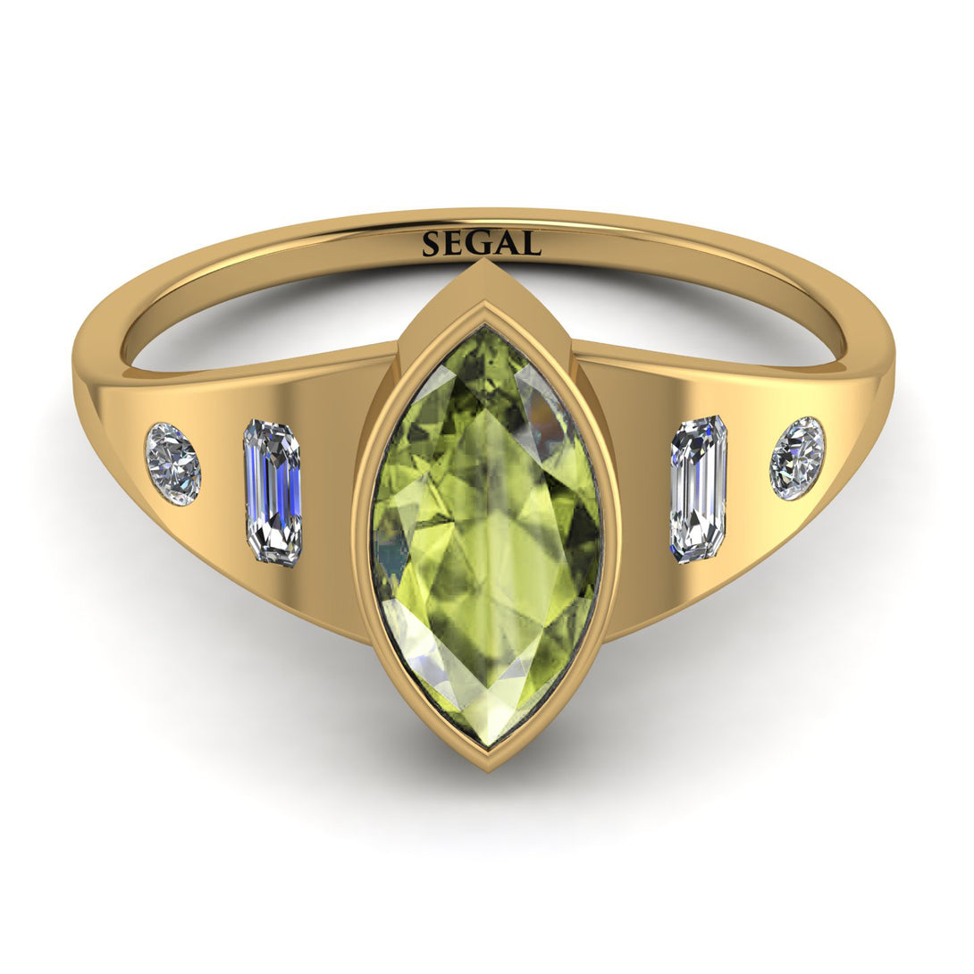 Marquise Bezel Peridot Ring - Juliana No. 701