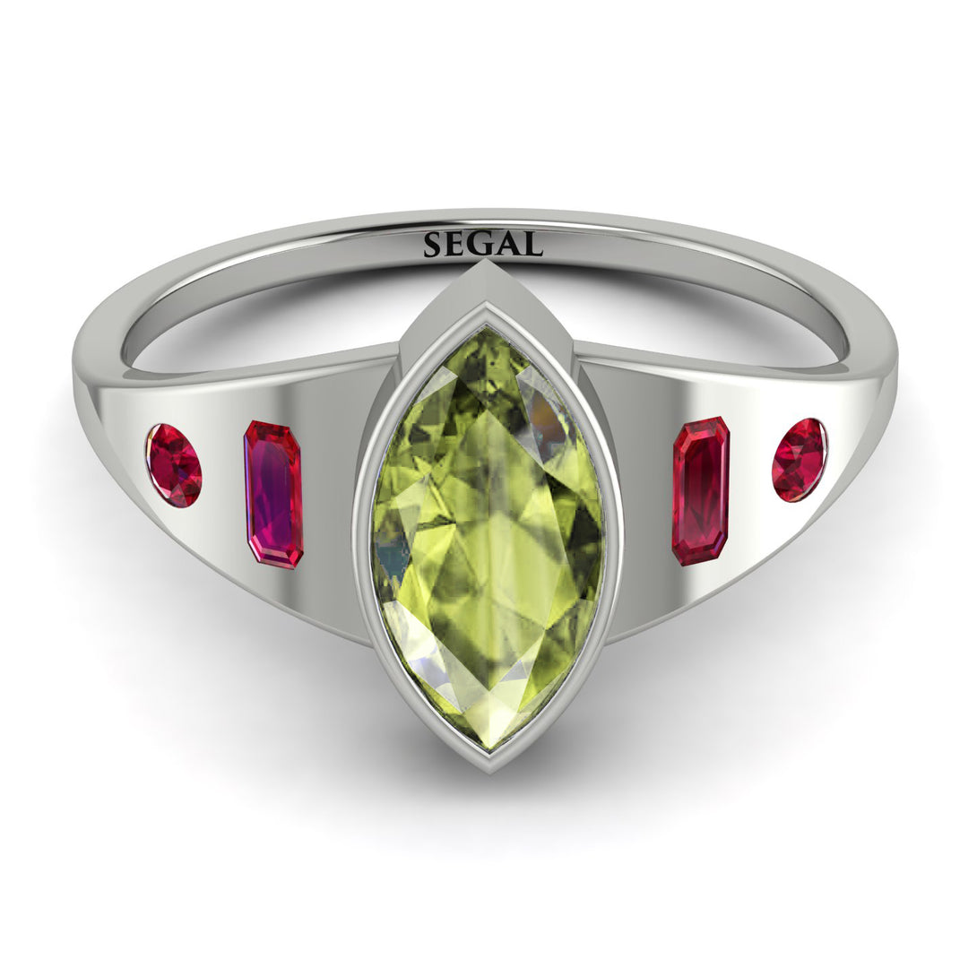 Marquise Bezel Peridot Ring - Juliana No. 712