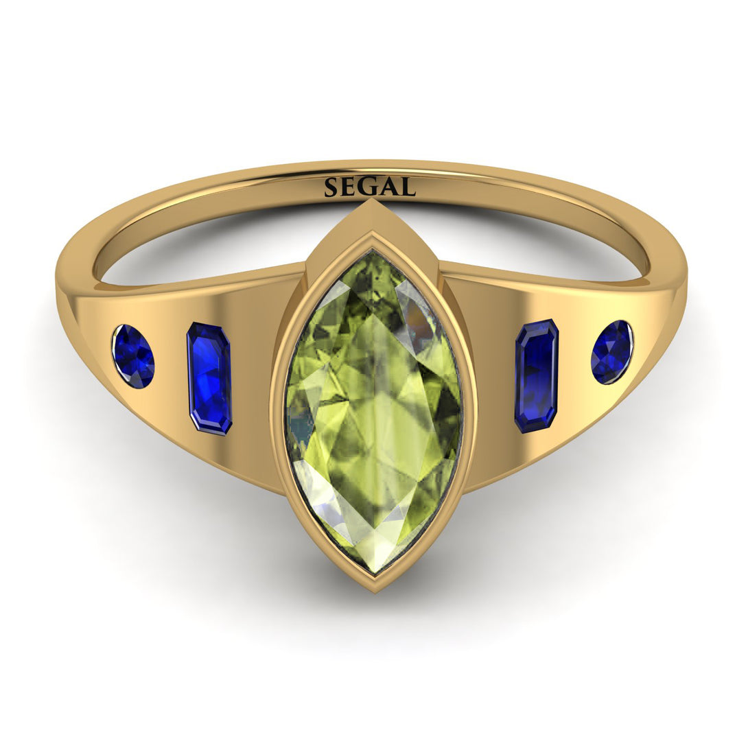 Marquise Bezel Peridot Ring - Juliana No. 713