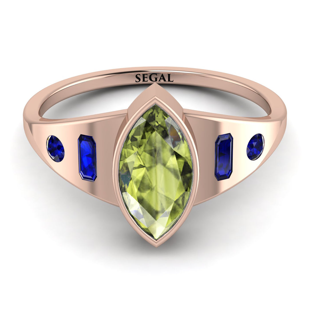 Marquise Bezel Peridot Ring - Juliana No. 714