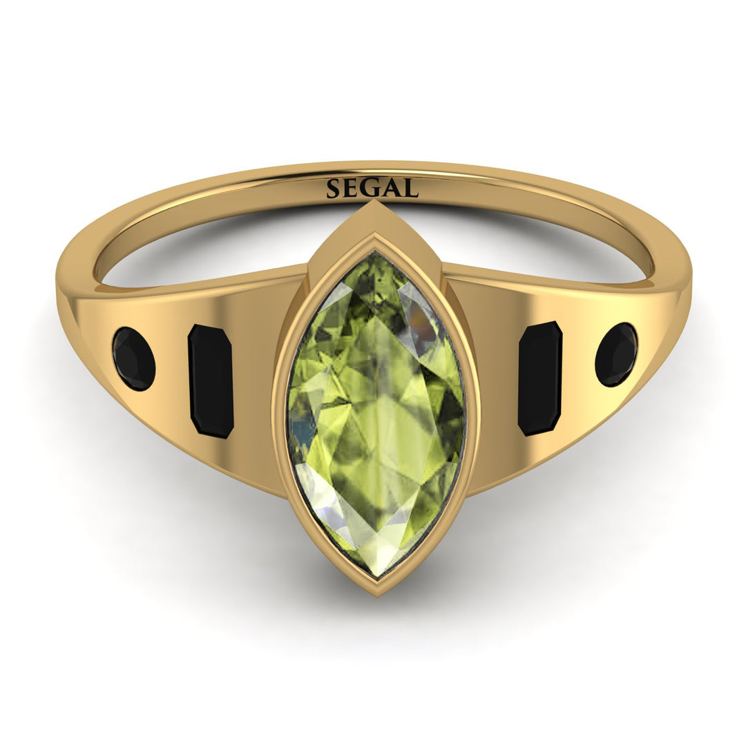 Marquise Bezel Peridot Ring - Juliana No. 707