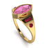 Marquise Bezel Pink Moissanite Ring - Juliana No. 810 image 2