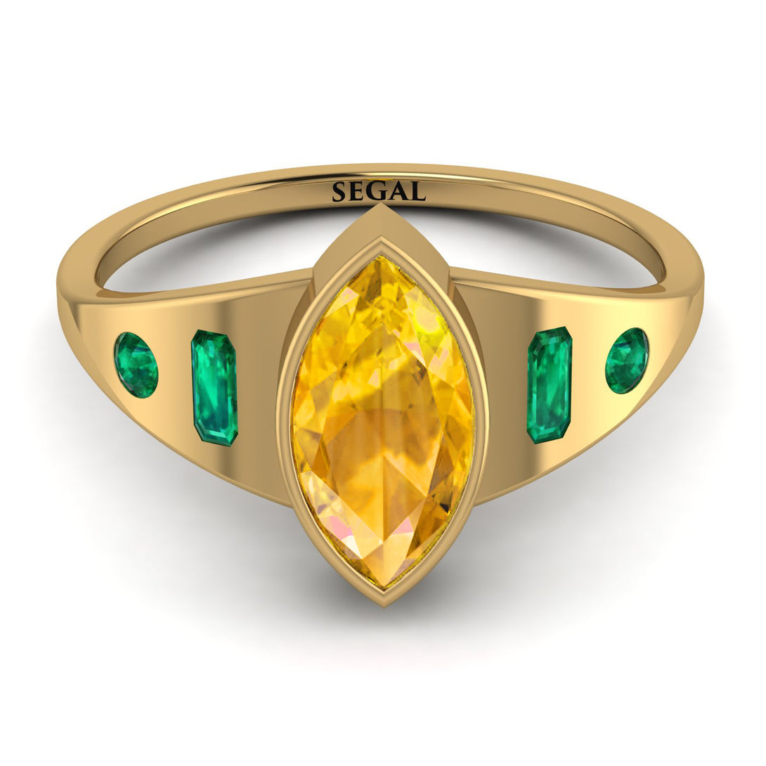 Marquise Bezel Yellow Diamond Ring - Juliana No. 1004