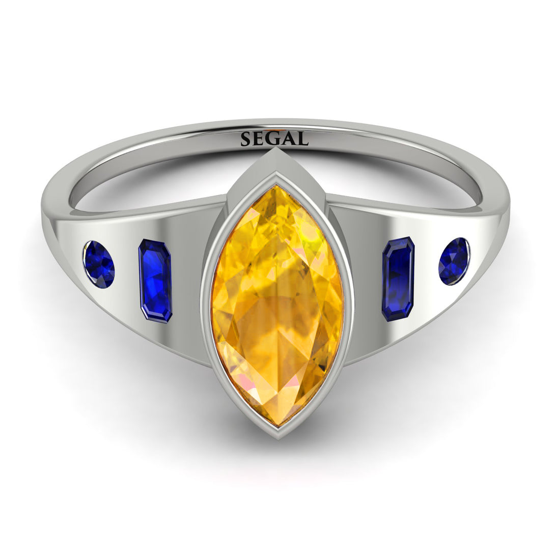 Marquise Bezel Yellow Diamond Ring - Juliana No. 1015