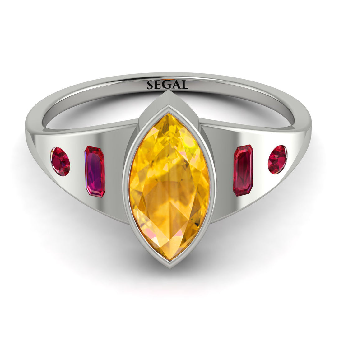 Marquise Bezel Yellow Diamond Ring - Juliana No. 1012