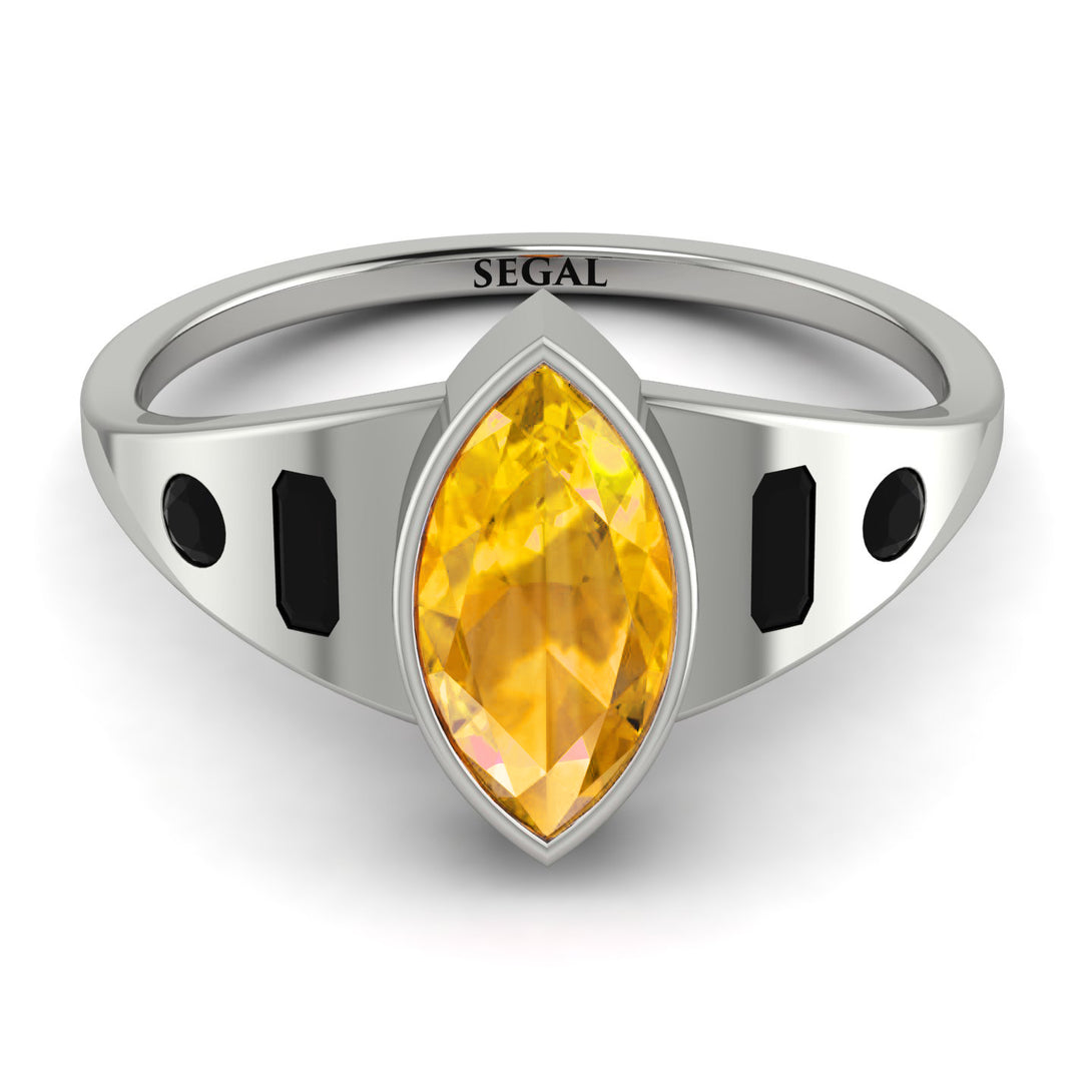 Marquise Bezel Yellow Diamond Ring - Juliana No. 1009