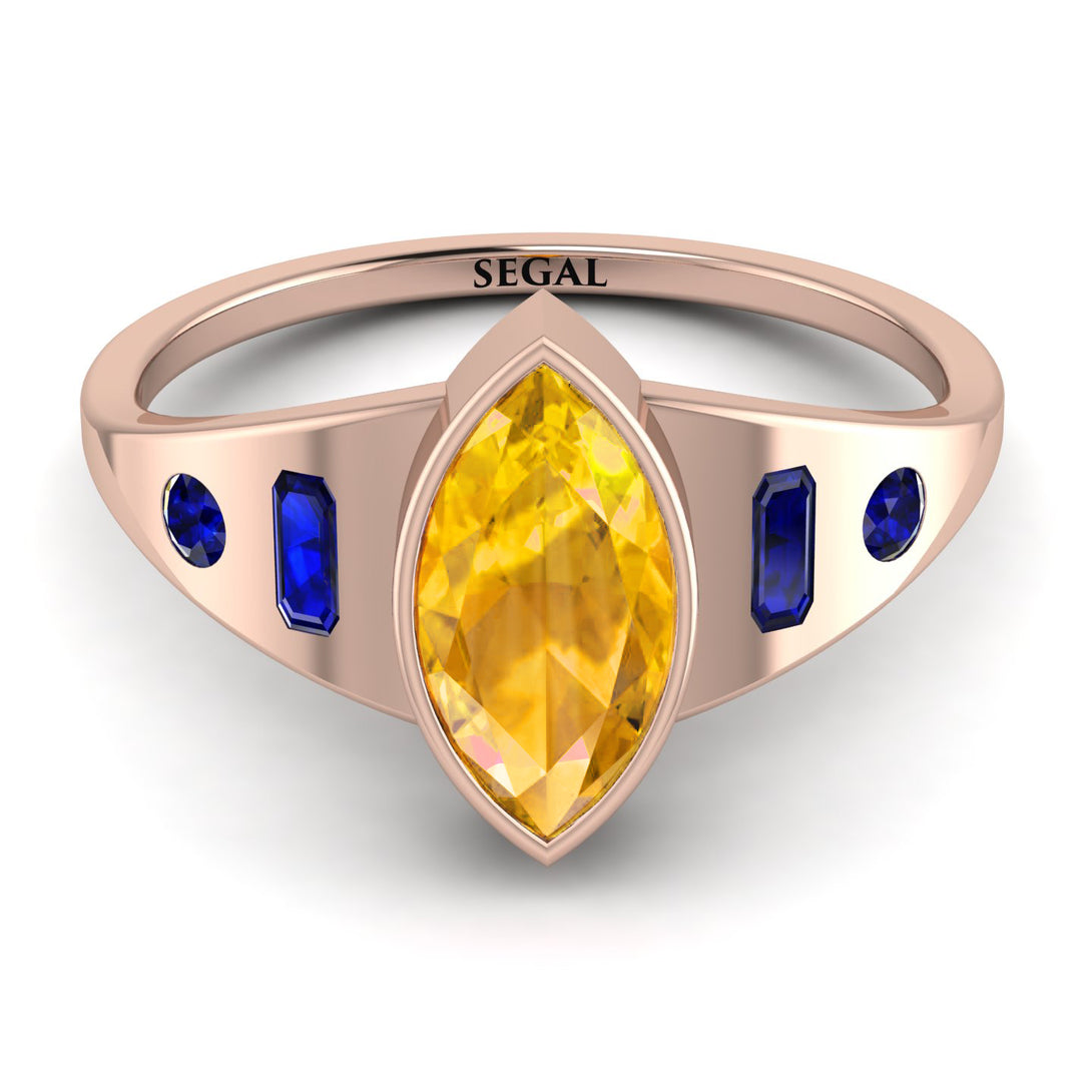 Marquise Bezel Yellow Diamond Ring - Juliana No. 1014