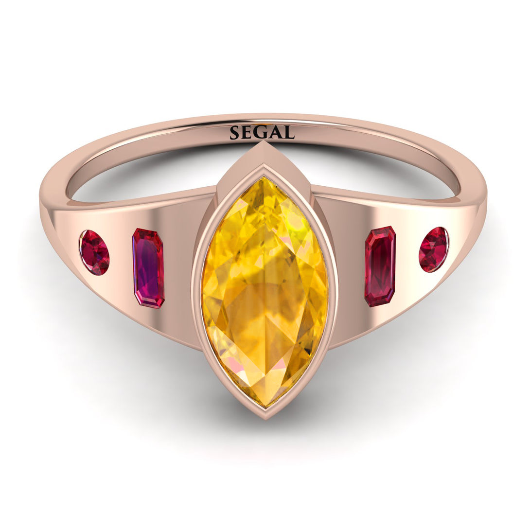 Marquise Bezel Yellow Diamond Ring - Juliana No. 1011