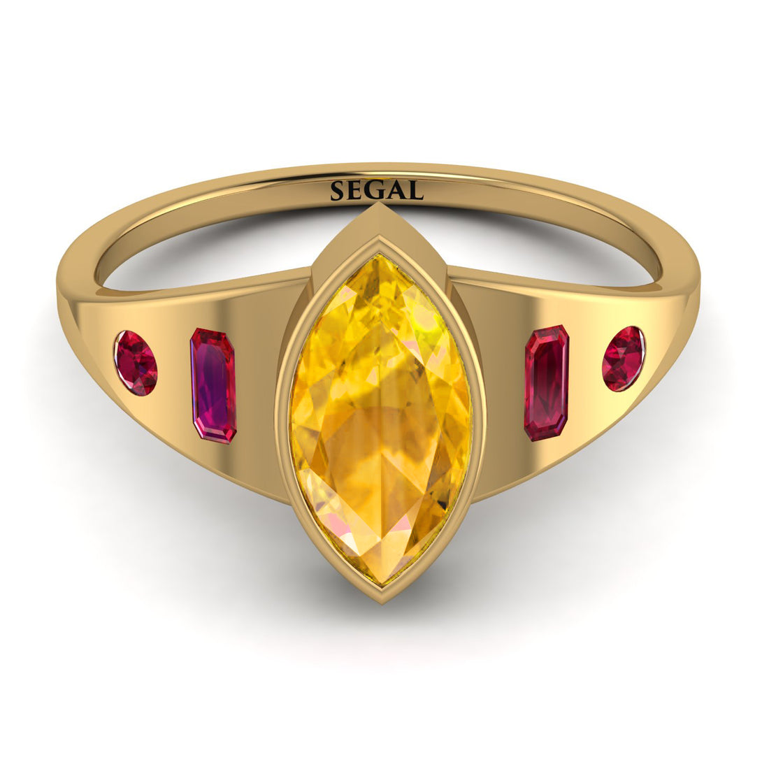 Marquise Bezel Yellow Diamond Ring - Juliana No. 1010