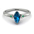 Marquise Blue Topaz Geometrical Engagement Ring - Reese No. 506 image 1