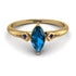 Marquise Blue Topaz Geometrical Engagement Ring - Reese No. 513 image 1