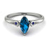 Marquise Blue Topaz Geometrical Engagement Ring - Reese No. 515 image 1