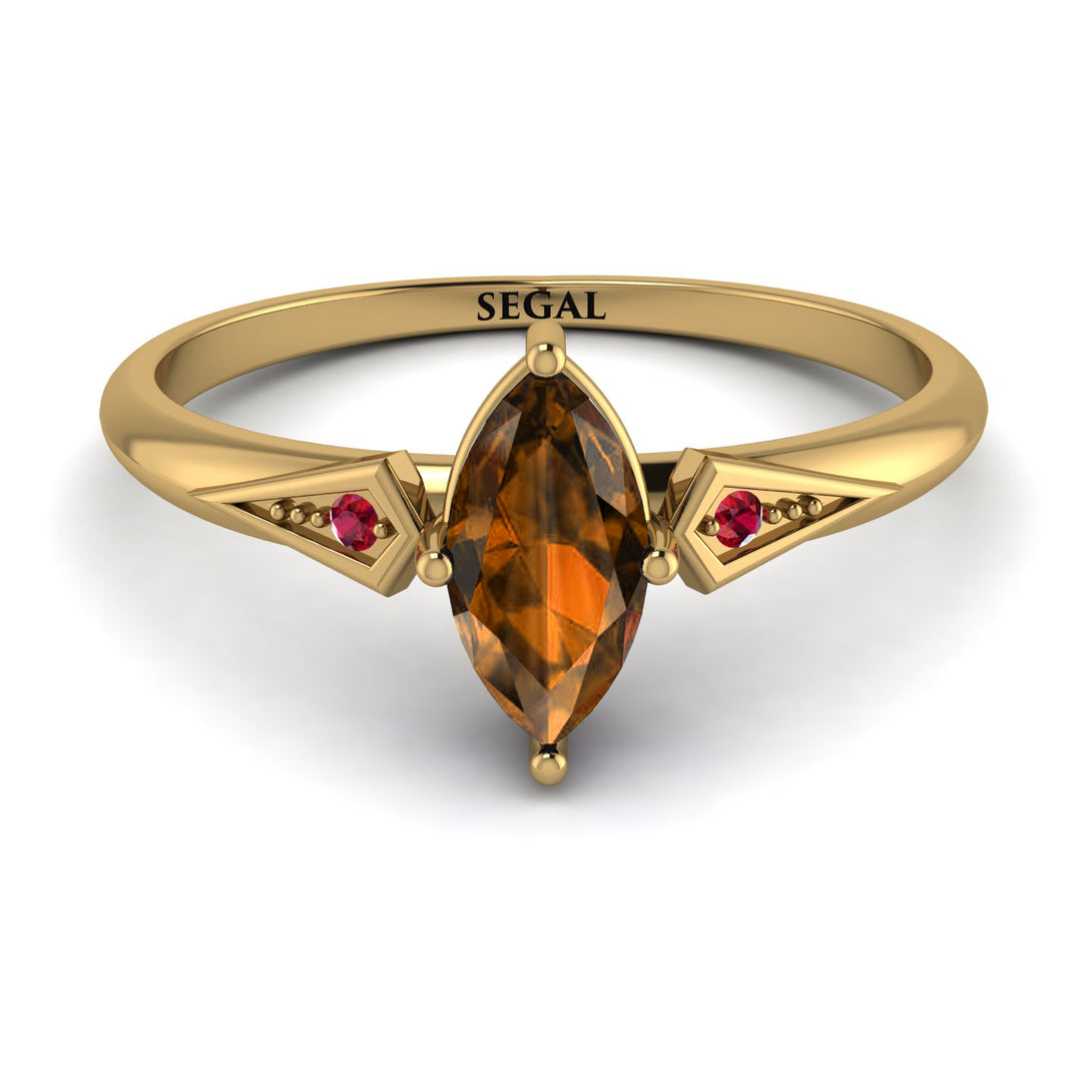 Marquise Brown Diamond Geometrical Engagement Ring - Reese No. 1110