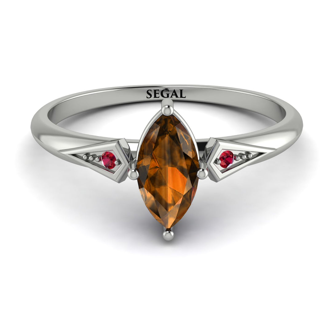 Marquise Brown Diamond Geometrical Engagement Ring - Reese No. 1112