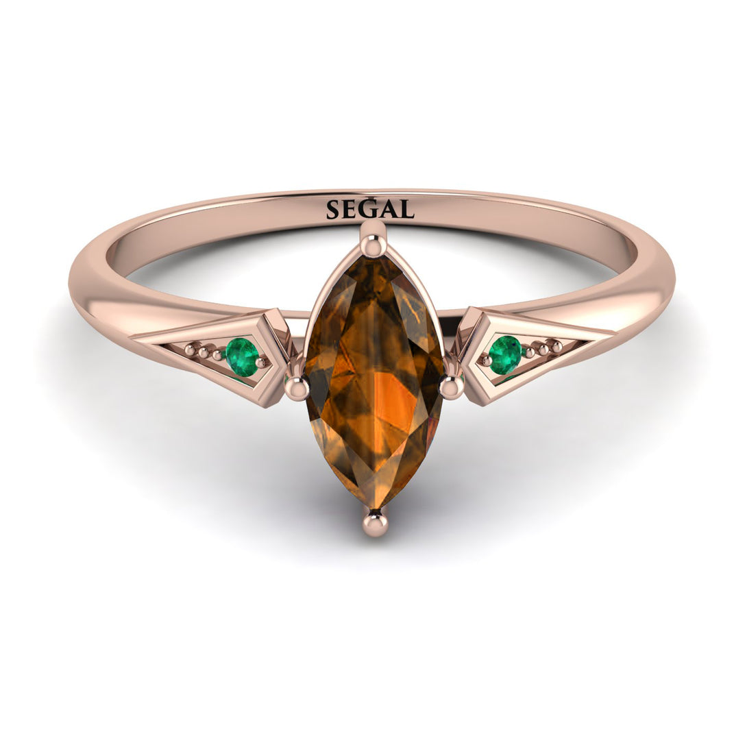 Marquise Brown Diamond Geometrical Engagement Ring - Reese No. 1105