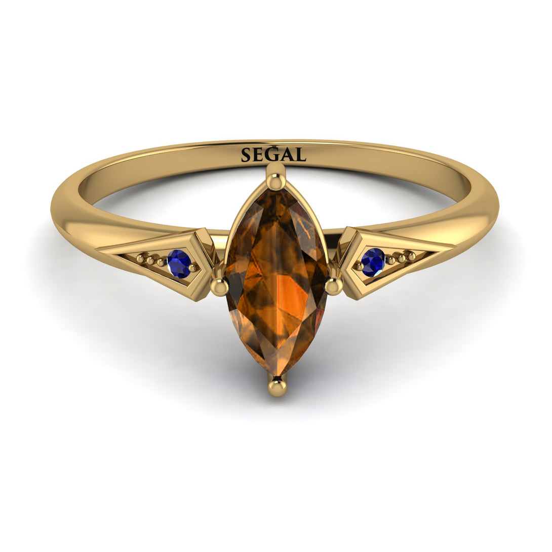 Marquise Brown Diamond Geometrical Engagement Ring - Reese No. 1113
