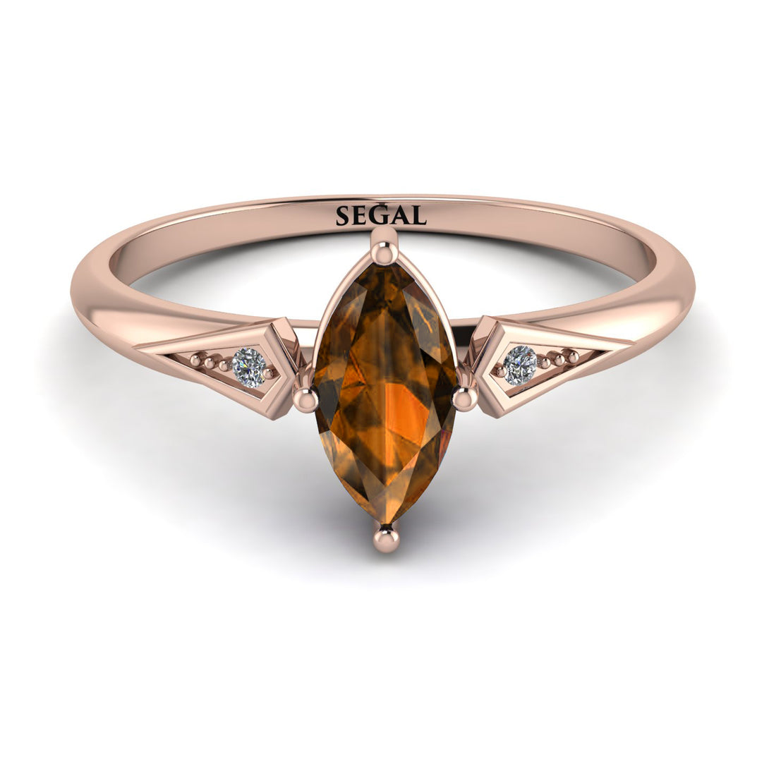 Marquise Brown Diamond Geometrical Engagement Ring - Reese No. 1102