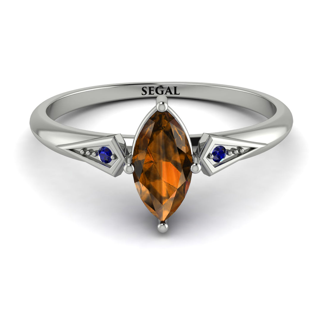 Marquise Brown Diamond Geometrical Engagement Ring - Reese No. 1115