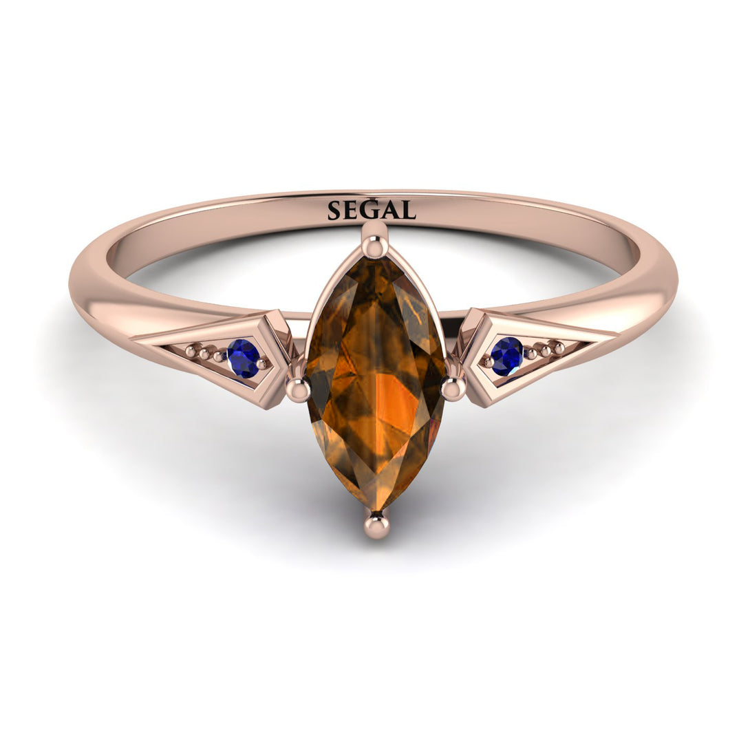 Marquise Brown Diamond Geometrical Engagement Ring - Reese No. 1114