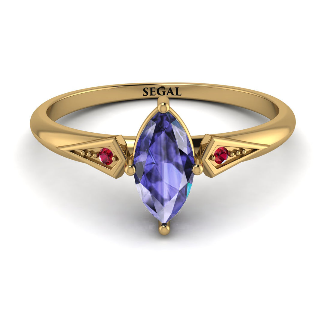 Marquise Tanzanite Geometrical Engagement Ring - Reese No. 210