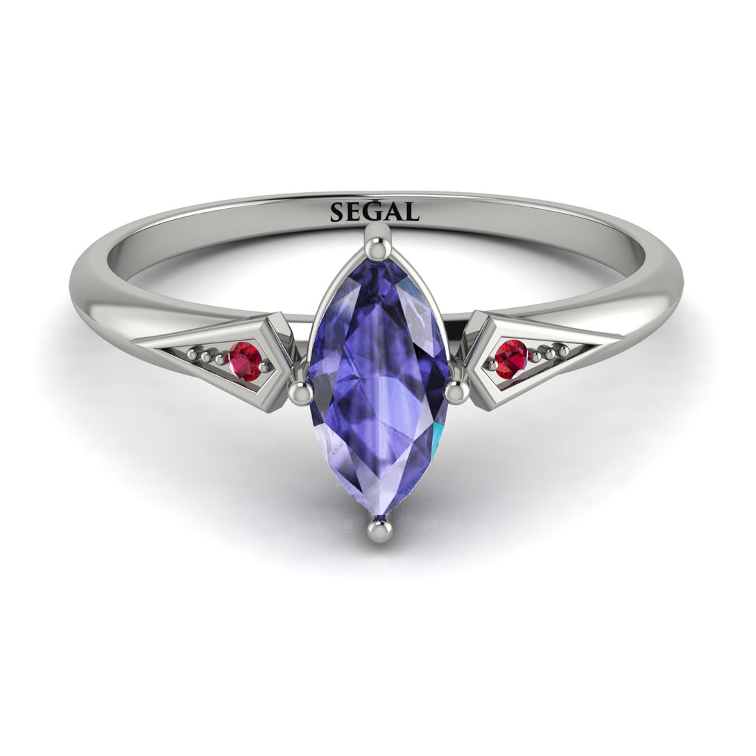 Marquise Tanzanite Geometrical Engagement Ring - Reese No. 212
