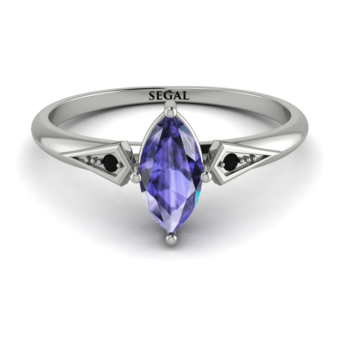Marquise Tanzanite Geometrical Engagement Ring - Reese No. 209