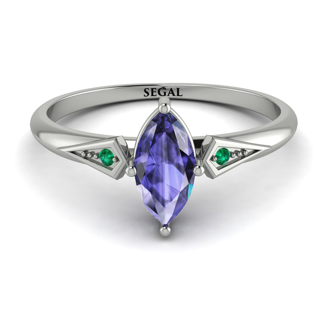 Marquise Tanzanite Geometrical Engagement Ring - Reese No. 206