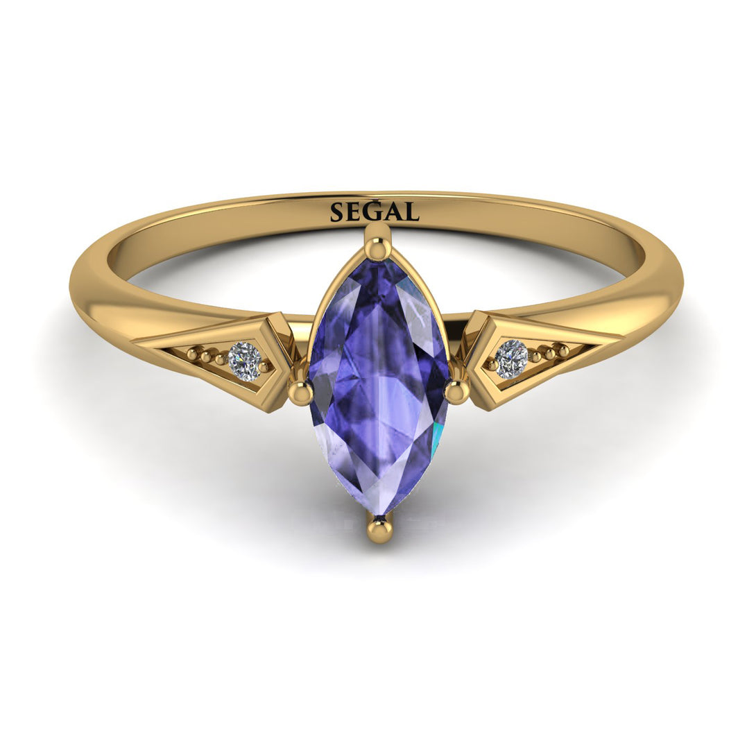 Marquise Tanzanite Geometrical Engagement Ring - Reese No. 201