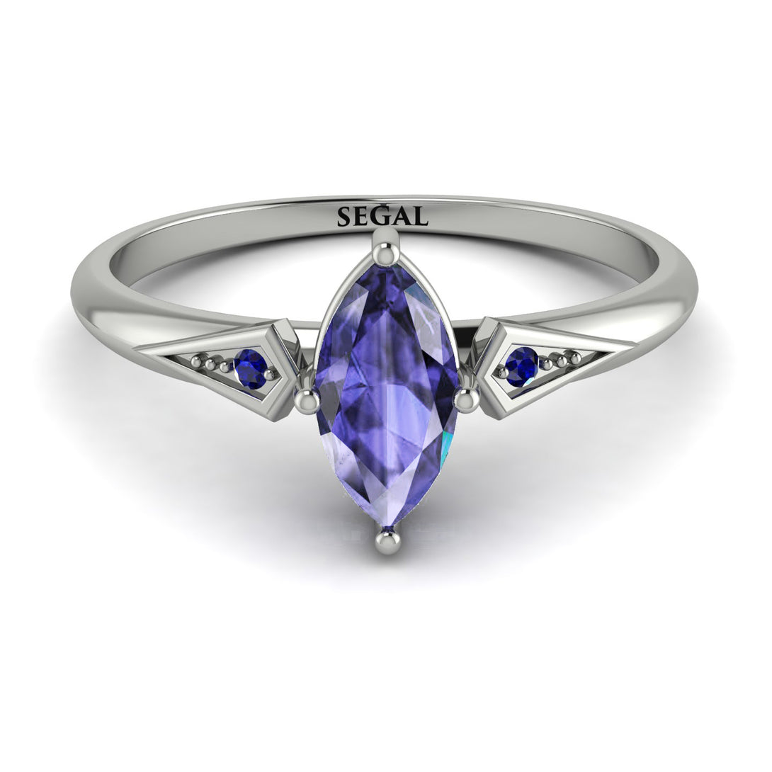 Marquise Tanzanite Geometrical Engagement Ring - Reese No. 215