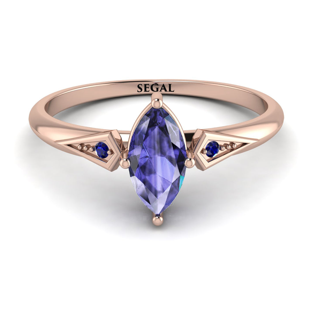 Marquise Tanzanite Geometrical Engagement Ring - Reese No. 214