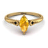 Marquise Yellow Diamond Geometrical Engagement Ring - Reese No. 1007 image 1
