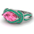 Milgrain Marquise Pink Moissanite Engagement Ring - Marley No. 806 image 2