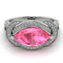 Milgrain Marquise Pink Moissanite Engagement Ring - Marley No. 803 image 3