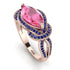 Milgrain Marquise Pink Moissanite Engagement Ring - Marley No. 814 image 1