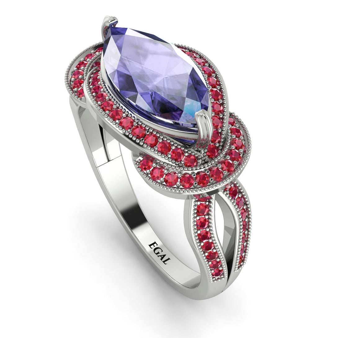 Milgrain Marquise Tanzanite Engagement Ring - Marley No. 212