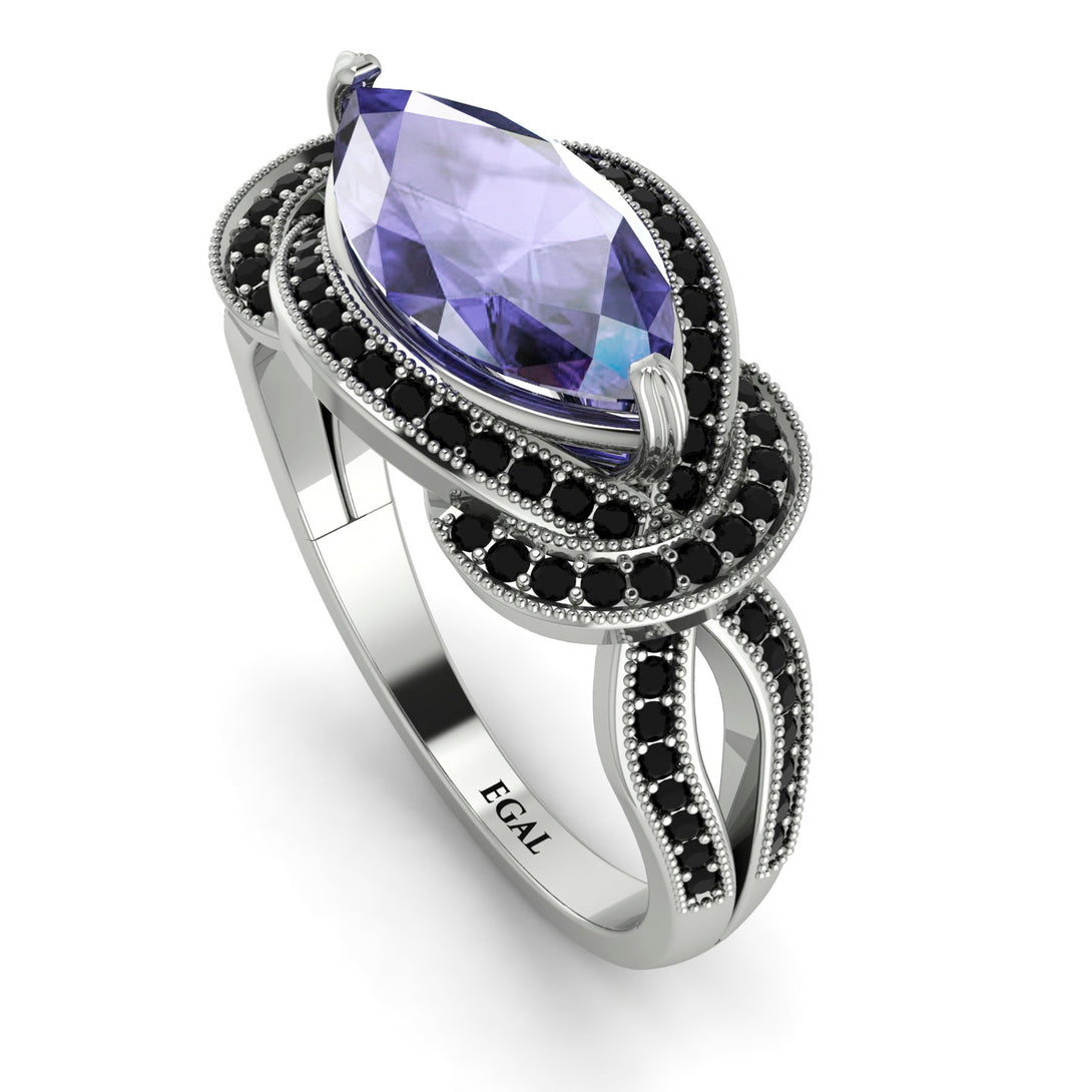 Milgrain Marquise Tanzanite Engagement Ring - Marley No. 209