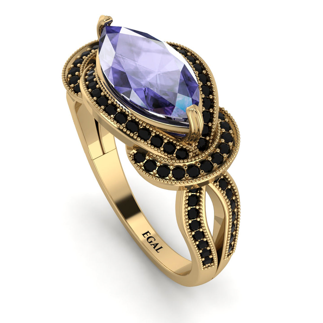 Milgrain Marquise Tanzanite Engagement Ring - Marley No. 207
