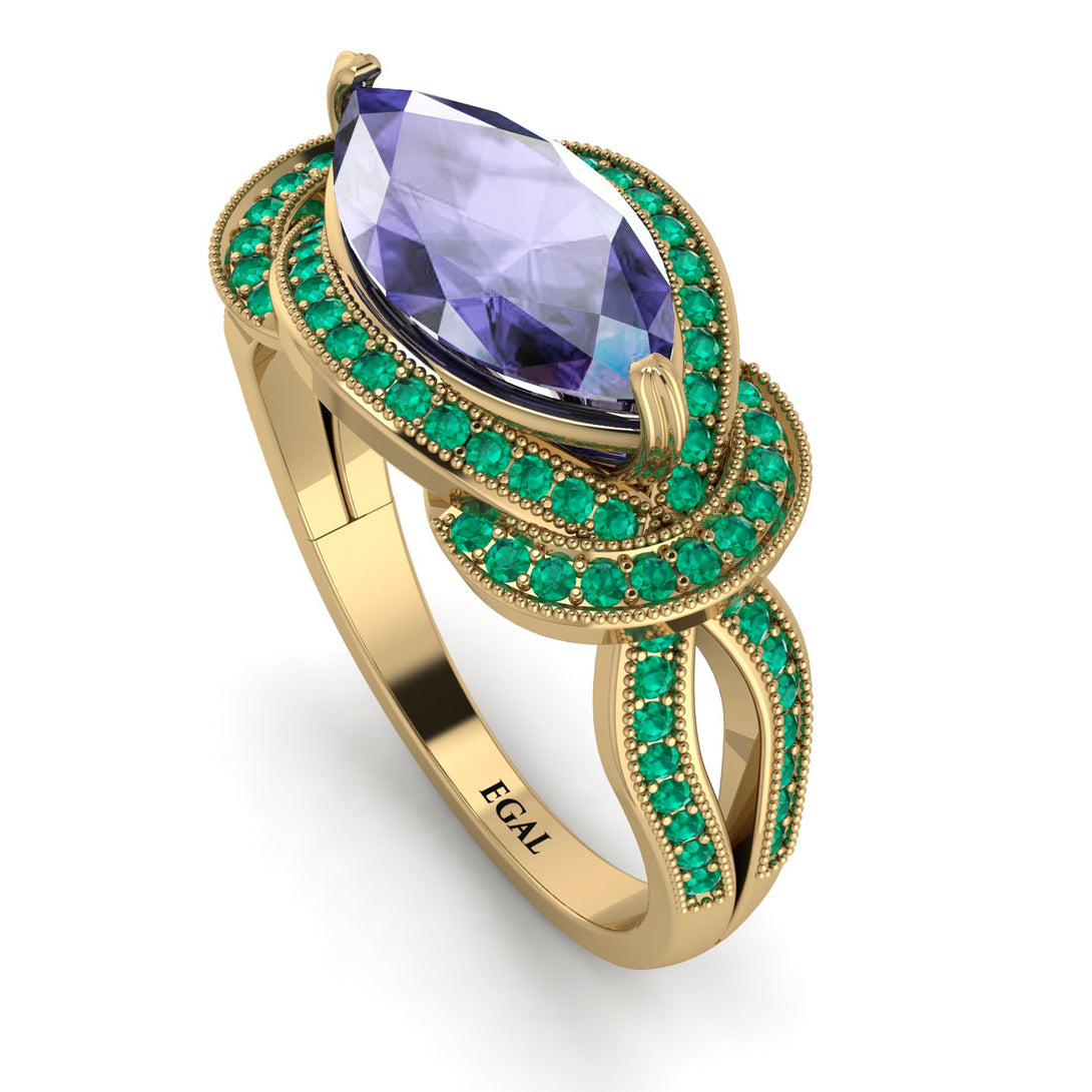 Milgrain Marquise Tanzanite Engagement Ring - Marley No. 204