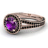 Milgrain Round Amethyst Engagement Ring - Payton No. 308 image 1