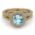 Milgrain Round Aquamarine Engagement Ring - Payton No. 401 image 2
