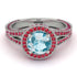 Milgrain Round Aquamarine Engagement Ring - Payton No. 412 image 2