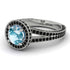 Milgrain Round Aquamarine Engagement Ring - Payton No. 409 image 1