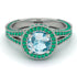 Milgrain Round Aquamarine Engagement Ring - Payton No. 406 image 2
