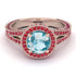 Milgrain Round Aquamarine Engagement Ring - Payton No. 411 image 2