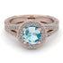 Milgrain Round Aquamarine Engagement Ring - Payton No. 402 image 2