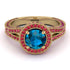Milgrain Round Blue Topaz Engagement Ring - Payton No. 510 image 2