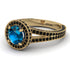 Milgrain Round Blue Topaz Engagement Ring - Payton No. 507 image 1
