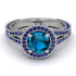 Milgrain Round Blue Topaz Engagement Ring - Payton No. 515 image 2